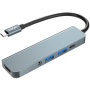 Hub ENKAY 5w1 - HDMI / 3,5 mm jack / USB-C / 2x USB-A do USB-C - szary