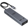 UGREEN CM828 Hub 6w1 - RJ45 / HDMI / 2x USB-C / 2x USB-A do USB-C - ciemnoszary