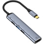Hub 6w1 - HDMI / 2x USB-C / 3x USB-A do USB-C - ciemnoszary