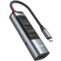 Hub Yesido HB22 5w1 - HDMI / USB-C / 3x USB-A do USB-C - szary