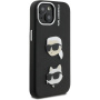 Karl Lagerfeld Grained K&CH Heads etui do iPhone 15 - czarny