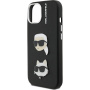 Karl Lagerfeld Grained K&CH Heads etui do iPhone 15 - czarny