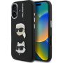 Karl Lagerfeld Grained K&CH Heads etui do iPhone 16 - czarny