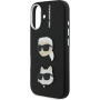 Karl Lagerfeld Grained K&CH Heads etui do iPhone 16 - czarny