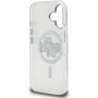 Karl Lagerfeld IML Glitter Karl and Choupette Sketch Brokatowe etui z MagSafe do iPhone 16 - srebrne