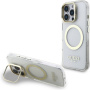 Guess IML Gold Outline etui z podstawką i MagSafe do iPhone 16 Pro - przezroczysty