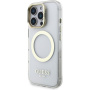 Guess IML Gold Outline etui z podstawką i MagSafe do iPhone 16 Pro - przezroczysty