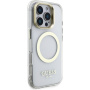 Guess IML Gold Outline etui z podstawką i MagSafe do iPhone 16 Pro - przezroczysty