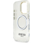 Guess IML Gold Outline etui z podstawką i MagSafe do iPhone 16 Pro - przezroczysty