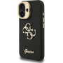 Guess Grained 4G Logo etui z podpórką do iPhone 16 - czarny