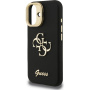 Guess Grained 4G Logo etui z podpórką do iPhone 16 - czarny