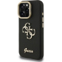 Etui Guess Grained 4G Logo z rozkładaną podstawką do iPhone 16 Pro - czarny