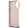 Guess Grained 4G Logo etui z podpórką do iPhone 16 - różowy