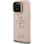 Guess Grained 4G Logo etui z podpórką do iPhone 16 Pro Max - różowy