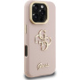 Guess Grained 4G Logo etui z podpórką do iPhone 16 Pro Max - różowy