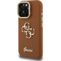 Etui Guess Grained 4G Logo z podpórką do iPhone 16 Pro - brązowy