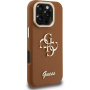Etui Guess Grained 4G Logo z podpórką do iPhone 16 Pro - brązowy