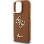 Etui Guess Grained 4G Logo z podpórką do iPhone 16 Pro - brązowy