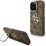 Guess 4G Metal Logo etui z podpórką do iPhone 16 Pro Max - brązowy