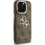 Guess 4G Metal Logo etui z podpórką do iPhone 16 Pro Max - brązowy