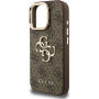 Guess 4G Metal Logo etui z podpórką do iPhone 16 Pro Max - brązowy