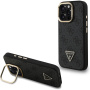 Etui Guess 4G Strass Triangle Logo z podstawką i MagSafe do iPhone 16 Pro Max - szary