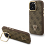 Etui Guess 4G Strass Triangle Logo z podpórką i MagSafe do iPhone 16 Pro Max - brązowy
