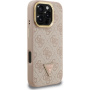 Etui Guess 4G Strass Triangle Logo z podstawką i MagSafe do iPhone 16 Pro Max - różowy