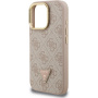 Etui Guess 4G Strass Triangle Logo z podstawką i MagSafe do iPhone 16 Pro Max - różowy