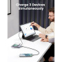 Mini powerbank UGREEN bezprzewodowa MagSafe z portami USB-C / USB-A - 10 000 mAh - szara