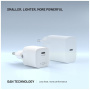 FIXED Mini GaN zestaw adaptera z portem USB-C i kabla USB-C na USB-C - 20W - 1,2 m - biały