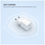 FIXED Mini GaN zestaw adaptera z portem USB-C i kabla USB-C na USB-C - 20W - 1,2 m - biały