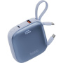 ENERGEA Bazic GoPower Fusion powerbank z wbudowanymi kablami USB-C i Lightning oraz portami USB-C / USB-A - 10 000 mAh - niebieska