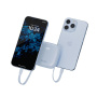 ENERGEA Bazic GoPower Fusion powerbank z wbudowanymi kablami USB-C i Lightning oraz portami USB-C / USB-A - 10 000 mAh - niebieska