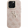 Guess 4G Metal Logo etui z podpórką do iPhone 16 Pro Max - różowy