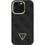 Etui Guess 4G Strass Triangle Logo z podstawką i MagSafe do iPhone 16 Pro Max - szary