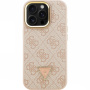 Etui Guess 4G Strass Triangle Logo z podstawką i MagSafe do iPhone 16 Pro Max - różowy