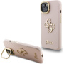 Guess Grained 4G Logo etui z podpórką do iPhone 13 - różowy