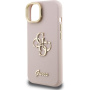 Guess Grained 4G Logo etui z podpórką do iPhone 13 - różowy