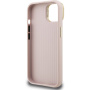 Guess Grained 4G Logo etui z podpórką do iPhone 13 - różowy