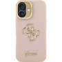Guess Grained 4G Logo etui z podpórką do iPhone 16 - różowy