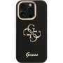 Etui Guess Grained 4G Logo z rozkładaną podstawką do iPhone 16 Pro Max - czarny