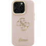 Guess Grained 4G Logo etui z podpórką do iPhone 16 Pro Max - różowy
