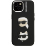 Karl Lagerfeld Grained K&CH Heads etui do iPhone 15 - czarny