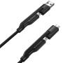 Nomad Kevlar 2w1 Opleciony Kabel do Ładowania - USB-C / USB-A do USB-C / micro USB - 30 cm - czarny