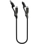 Nomad Kevlar 2w1 Opleciony Kabel do Ładowania - USB-C / USB-A do USB-C / micro USB - 30 cm - czarny