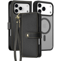 DUX DUCIS Lawa 2w1 odpinane etui flip z MagSafe i portfelem do iPhone 17 Pro Max - czarne