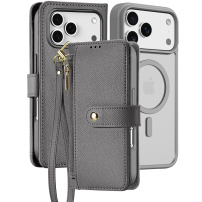 DUX DUCIS Lawa 2w1 odpinane etui typu flip z MagSafe i portfelem dla iPhone 17 Pro Max - szare