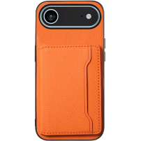 Skórzane etui z kieszonką na karty do iPhone Air - pomarańczowe