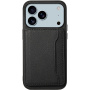 Skórzane etui z kieszonką na karty do iPhone 17 Pro - czarny